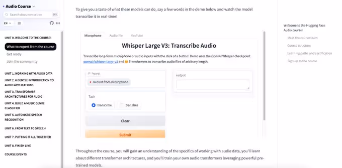 Course 5: Audio AI with Transformers