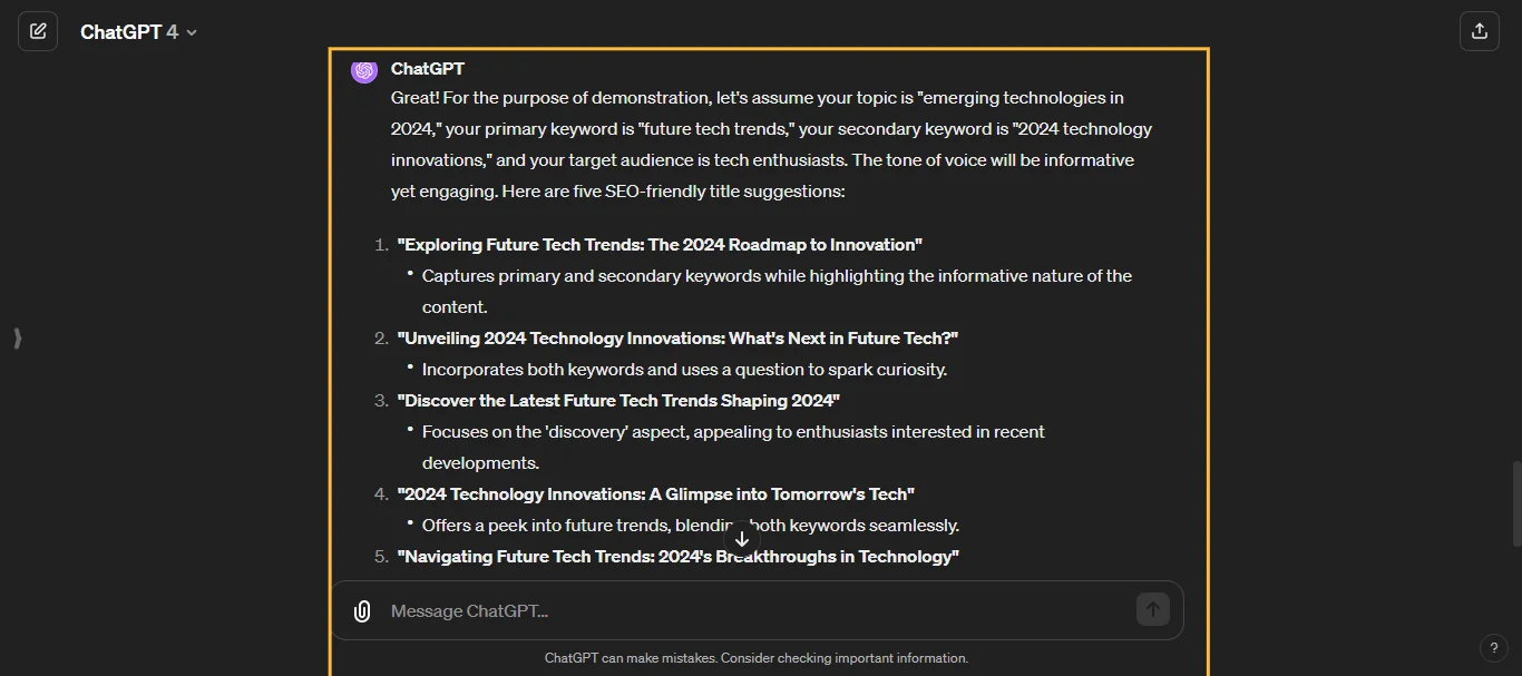 SEO-Friendly Title Generator ChatGPT Prompt