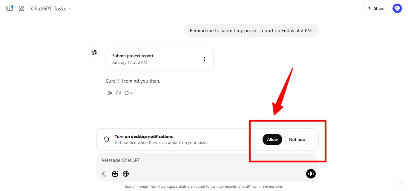 On Web notifications