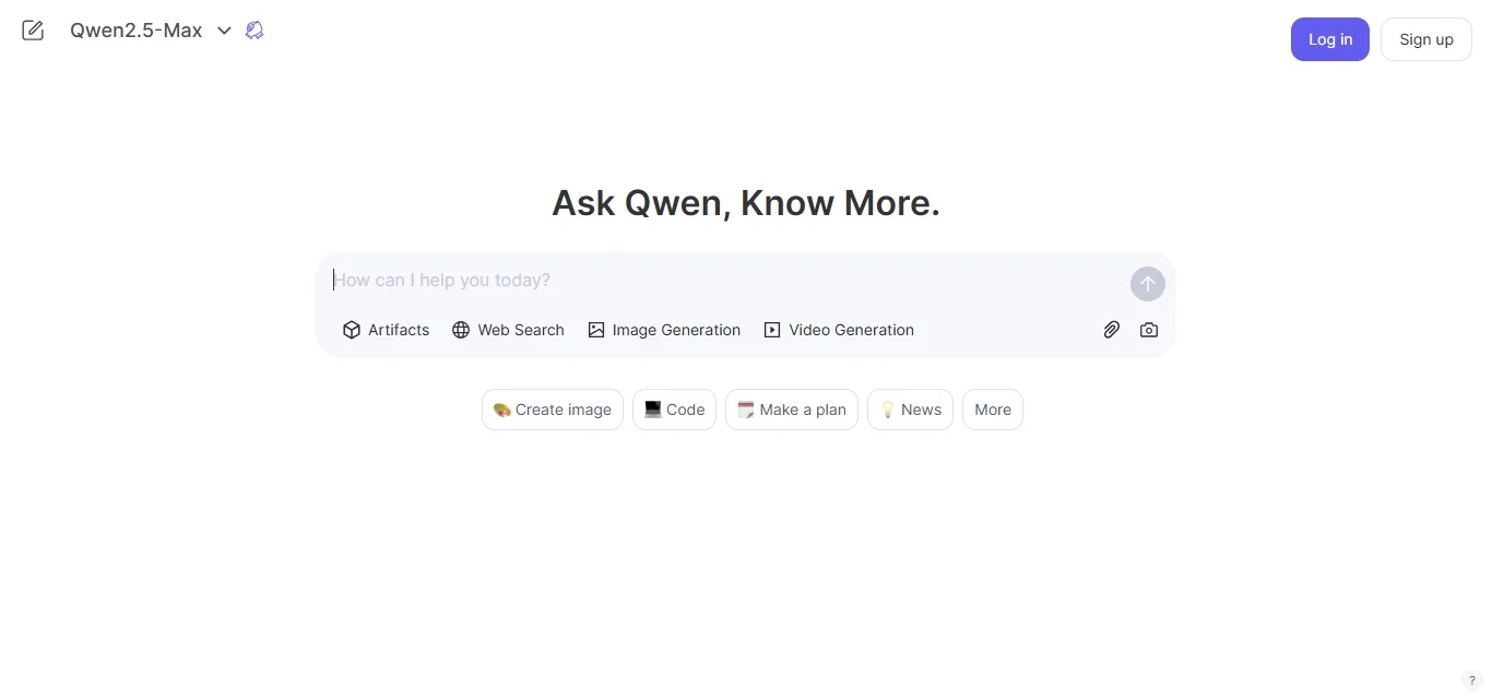 Qwen AI homepage