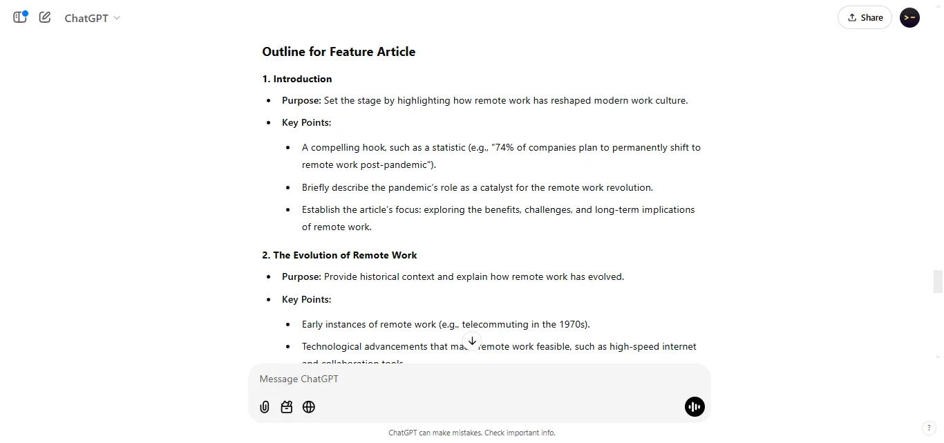 6. Outline a Feature Article