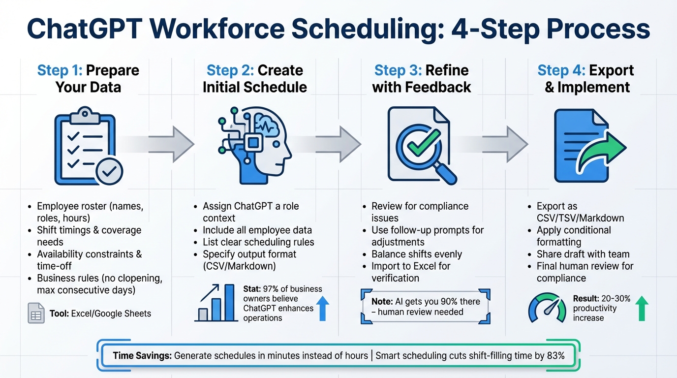 4-Step Process for Creating AI-Generated Workforce Schedules with ChatGPT
