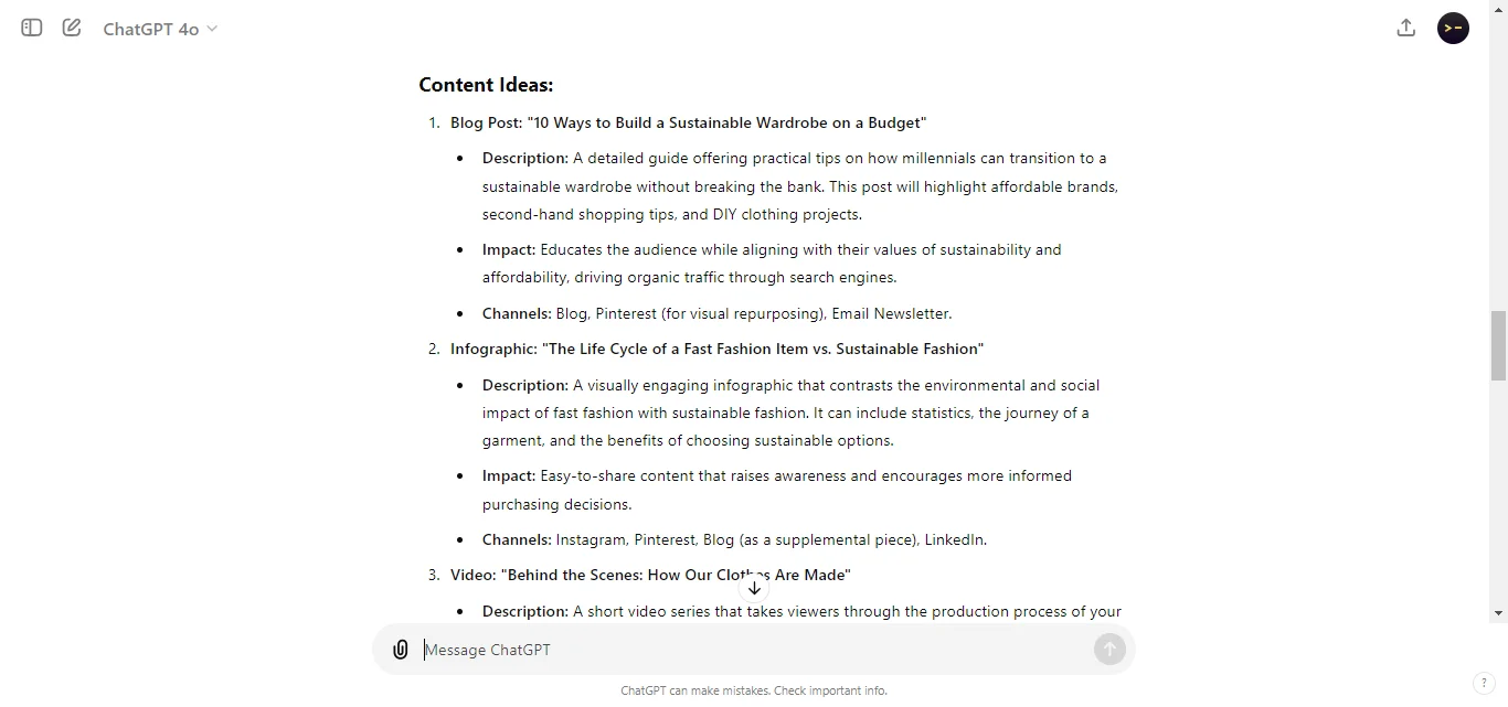Content Ideas Generation
