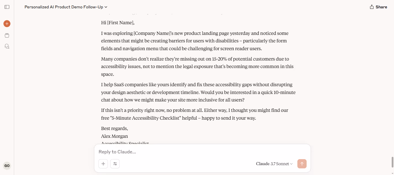 Create a Personalized Cold Outreach Email